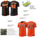 Custom Black Cream Reversible Button-Down Baseball Jersey