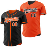 Custom Black Cream Reversible Button-Down Baseball Jersey