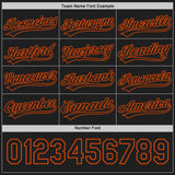 Custom Black-Orange Reversible Button-Down Baseball Jersey