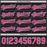 Custom Black Pink-White Reversible Button-Down Baseball Jersey