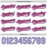 Custom Black Pink-Light Blue Reversible Button-Down Baseball Jersey