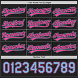 Custom Black Light Blue-Pink Reversible Button-Down Baseball Jersey