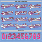 Custom Black Light Blue-Pink Reversible Button-Down Baseball Jersey