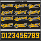 Custom Black Gold-White Reversible Button-Down Baseball Jersey