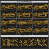 Custom Black-Gold Reversible Button-Down Baseball Jersey