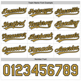 Custom Black Old Gold-White Reversible Button-Down Baseball Jersey