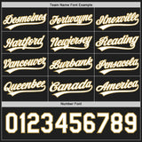 Custom Black White-Old Gold Reversible Button-Down Baseball Jersey