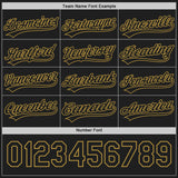 Custom Black-Old Gold Reversible Button-Down Baseball Jersey