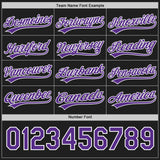 Custom Black Purple-White Reversible Button-Down Baseball Jersey