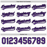 Custom Black Purple-White Reversible Button-Down Baseball Jersey
