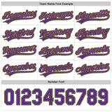 Custom Black White Old Gold-Purple Reversible Button-Down Baseball Jersey