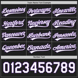 Custom Black White-Purple Reversible Button-Down Baseball Jersey