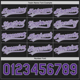 Custom Black White Purple Pinstripe Reversible Button-Down Baseball Jersey