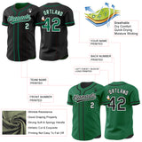 Custom Black Kelly Green-White Reversible Button-Down Baseball Jersey