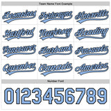 Custom Black Light Blue-White Reversible Button-Down Baseball Jersey