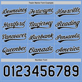 Custom Black White-Light Blue Reversible Button-Down Baseball Jersey