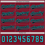Custom Black Crimson-Teal Reversible Button-Down Baseball Jersey