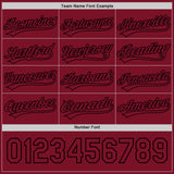Custom Black-Crimson Reversible Button-Down Baseball Jersey