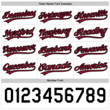 Custom Black Crimson-White Reversible Button-Down Baseball Jersey