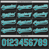 Custom Black Teal-White Reversible Button-Down Baseball Jersey