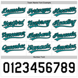 Custom Black Teal-White Reversible Button-Down Baseball Jersey