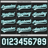 Custom Black White-Teal Reversible Button-Down Baseball Jersey