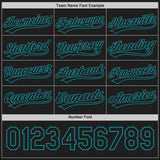 Custom Black-Teal Reversible Button-Down Baseball Jersey