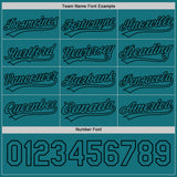 Custom Black-Teal Reversible Button-Down Baseball Jersey