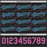 Custom Black Pink-Teal Reversible Button-Down Baseball Jersey