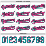 Custom Black Pink-Teal Reversible Button-Down Baseball Jersey