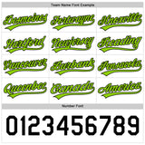 Custom Black Neon Green-White Reversible Button-Down Baseball Jersey