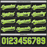 Custom Black Neon Green-White Reversible Button-Down Baseball Jersey