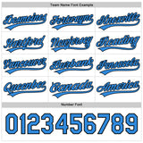 Custom Black Electric Blue-White Reversible Button-Down Baseball Jersey