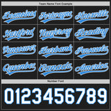 Custom Black Electric Blue-White Reversible Button-Down Baseball Jersey