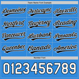 Custom Black Electric Blue-White Reversible Button-Down Baseball Jersey