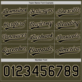 Custom Black Olive-Cream Reversible Button-Down Baseball Jersey