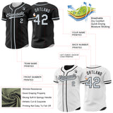 Custom Black-Silver Reversible Button-Down Baseball Jersey