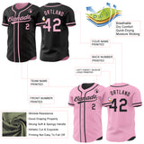 Custom Black-Light Pink Reversible Button-Down Baseball Jersey