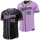 Custom Black-Light Purple Reversible Button-Down Baseball Jersey