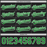 Custom Black Grass Green-White Reversible Button-Down Baseball Jersey