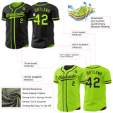 Custom Black-Neon Green Reversible Button-Down Baseball Jersey