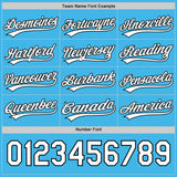 Custom Black White-Sky Blue Reversible Button-Down Baseball Jersey