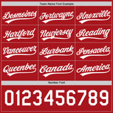 Custom Red-White Reversible Button-Down Baseball Jersey