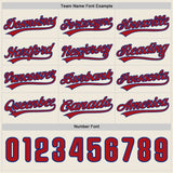 Custom Red Cream Reversible Button-Down Baseball Jersey