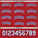 Custom Red Royal-White Reversible Button-Down Baseball Jersey