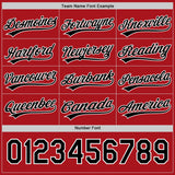 Custom Red Black-White Reversible Button-Down Baseball Jersey