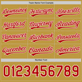 Custom Red Old Gold-White Reversible Button-Down Baseball Jersey
