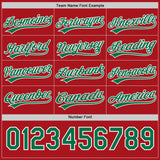 Custom Red Kelly Green-White Reversible Button-Down Baseball Jersey