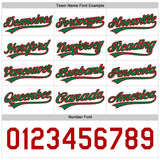 Custom Red Kelly Green-White Reversible Button-Down Baseball Jersey