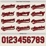 Custom Red Black-Cream Reversible Button-Down Baseball Jersey